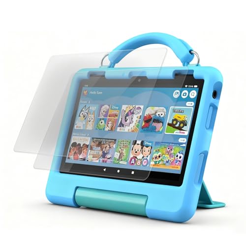 Tablet Screen Protector 8 Inch 2pcs for Kids Or 8 Kids Pro 12th 10th 2024 2022 2020 Tablet Premium Tempered Glass Screen Film Clear Anti-Scratches Anti-Fingerprint Case Friendly Easy Installation