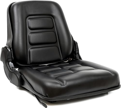 TICSEA Universal Forklift Seat Tractor Seat with Adjustable Angle Back Micro Switch and Slide for Tractor Excavator Skid Loader Backhoe Dozer Telehandler ZTRs Equipment Construction