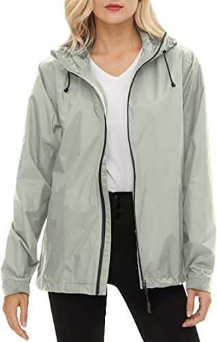 Image of Women's Rain Jacket Lightweight Waterproof Raincoat | Hooded Windproof Rain Coats Adjustable Windbreaker Rainy Snow Day