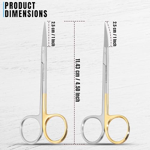 Boujee Trends Set Of Iris Micro Dissecting Scissors 4.5 Inch Str/Cvd Serrated Super-Cut Fine Point Skin Tag Medical Surgical Gum Stitch Eye Dental Scissors Perfect For Doctors thumb #3