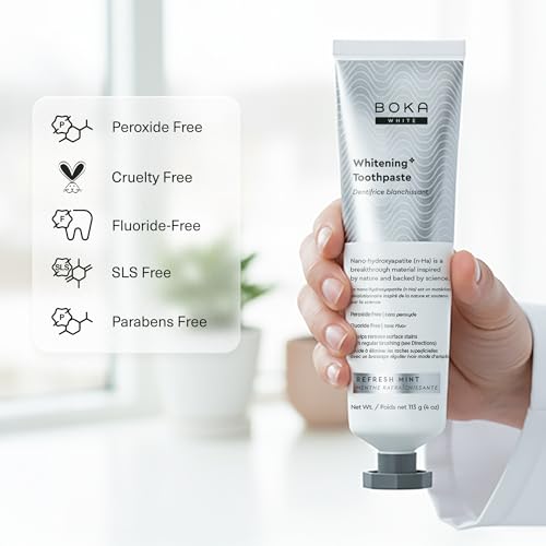 Boka Fluoride Free Toothpaste, Nano Hydroxyapatite Toothpaste, Appropriate for Sensitive Teeth, for Adult, Kids Oral Care - Whitening* Refresh Mint, 4 Fl Oz 1Pk US Manufactured - Image 3