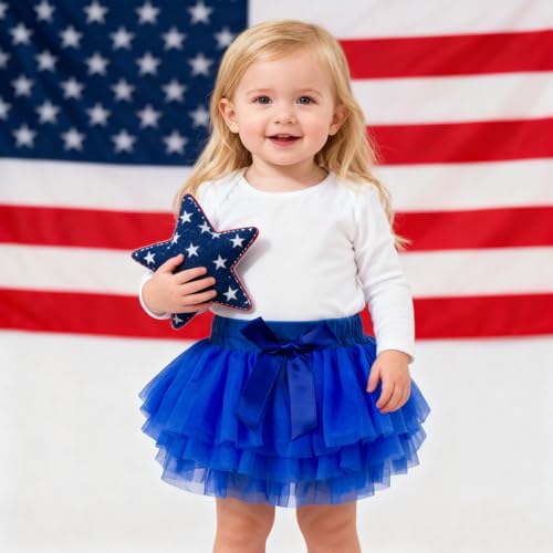 Image of 6M-3T Infant Baby Girl Tutu Skirt Toddler Girls Solid Color Tulle Skirts Birthday Outfits with Headband
