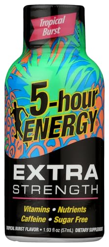 Living Essentials 5-Hour Energy Extra Strength Sugar Free Tropical Energy Shot 1.93 oz. - Case of: 12;12
