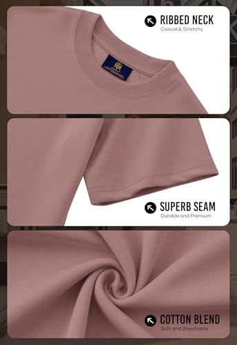 Image of Herberton Mens Oversized T-Shirts Heavyweight Cotton Stretch Fashion Thick Tee Tops (S-3XL)