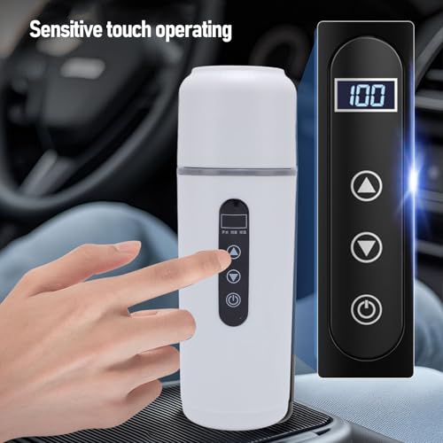 Tetera eléctrica portátil de 500ml para auto, blanco miniatura 5