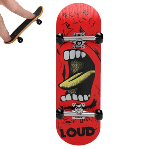 Mini Monopatín con Diapasón - Juguete De Madera para Patines De 3,90 Pulgadas | Ruedas De Aleación con Placa De Arce: Monopatín De Dedo Portátil para Niños Y Adolescentes, Atención De Coordinación