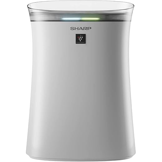 Sharp Air Purifier for Homes/Offices Dual Purification, Plasmacluster Technology,(True HEPA+Carbon+Pre-Filter) Captures 99.97% of Impurities FP-F40E- White Comes with 7 Years of Warranty