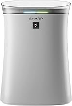 Sharp Air Purifier for Homes/Offices Dual Purification, Plasmacluster Technology,(True HEPA+Carbon+Pre-Filter) Captures 99.97% of Impurities FP-F40E- White Comes with 7 Years of Warranty