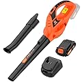 Leisch Life Leaf Blower Cordless,21V Handheld Electric Leaf Blower with Battery and Charger, 2 Speed Mode, Lightweight Battery Powered Leaf Blower for Lawn Care, Patio, Yard, Sidewalk,Snow Blowing