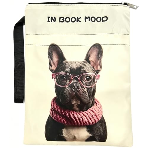 JWEELUMI Book Sleeve with Zipper Book Protector Pouch for Book Lovers Fabric Book Cover with Front Pocket for Hardcover & Paperback Travel Case Reading Accessories Graduation Gift Bookish Gifts