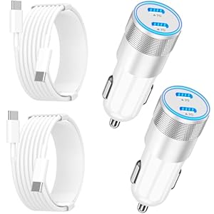 [Apple MFi Certified] iPhone 15 Fast Car Charger, GODMADES 2Pack 72W Type-C iPhone Car Charger Fast Charging Cigarette Lighter+USB-C to USB-C Cable for iPhone 15/15 Plus/15 Pro/15 Pro Max/iPad Pro/Air