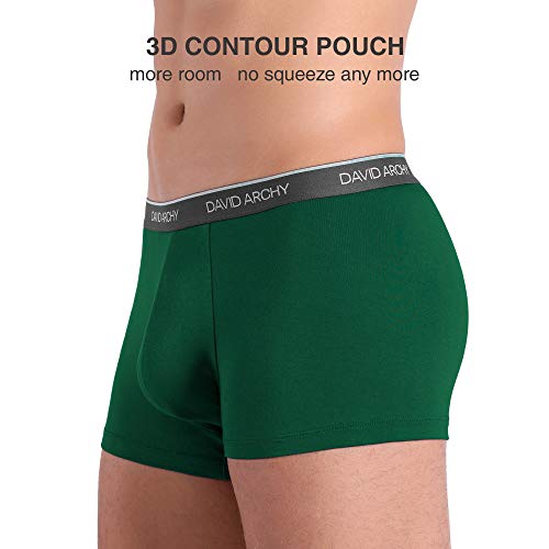 Image of DAVID ARCHY Men's Underwear Ultra Soft Comfy Breathable Bamboo Rayon Trunks in 4 or 7 Pack