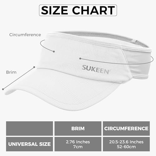 Image of Sukeen 2 Pack Sports Sun Visor Women Men Lightweight Packable Stretchy Visor Hat for Golf, Tennis, Running