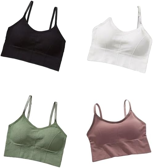 Tees4U Women's Polyester Wirefree Full Coverage Regular Wear Padded Bra Pack of 4 (L-E-10049_Multi) Multicolour