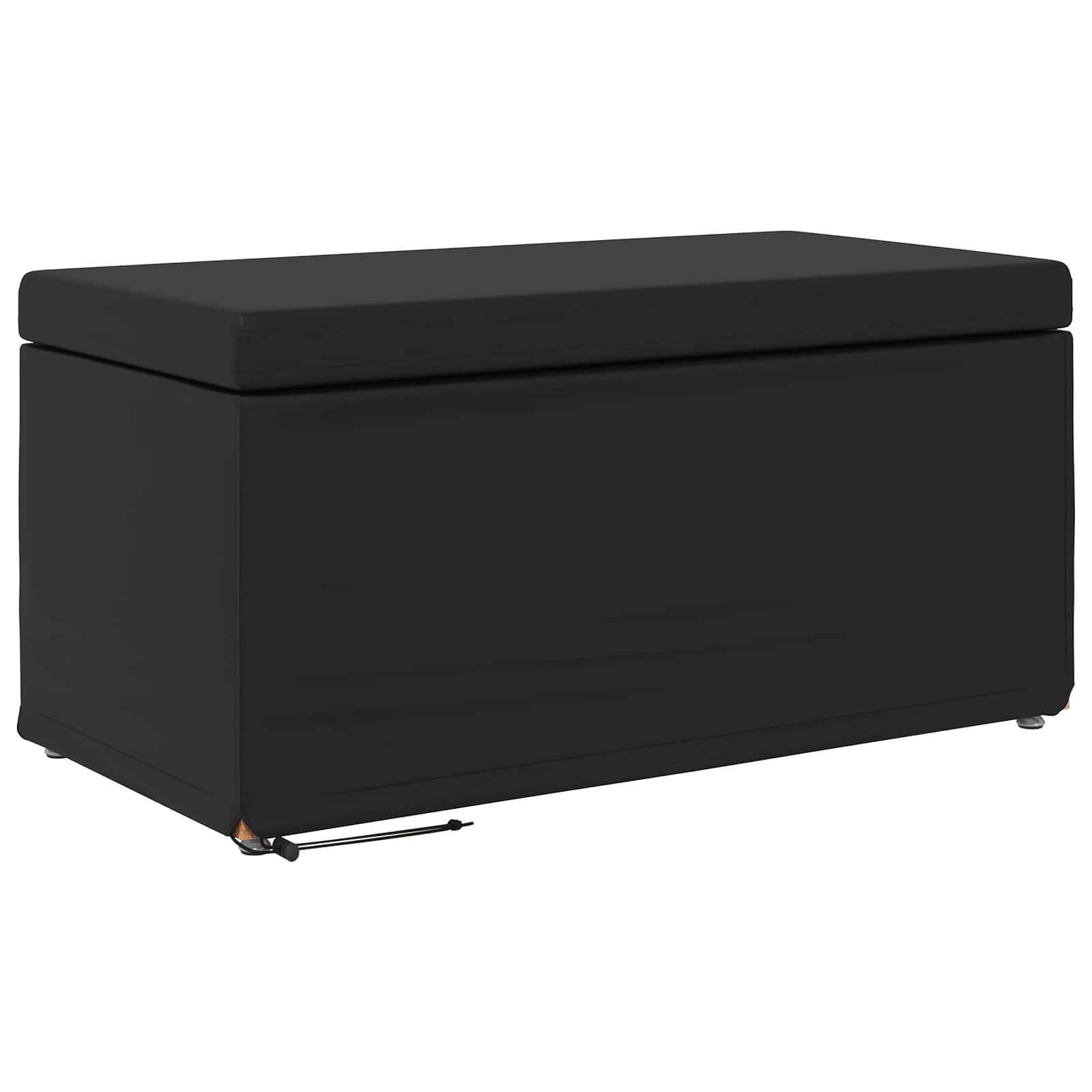 vidaXL Halka Czarny Skóra ekologiczna i drewno inżynieryjne, Nowoczesny, trwały, kompaktowy stołek do kuchni, stylowy design, wygodne siedzenie, minimalistyczne meble