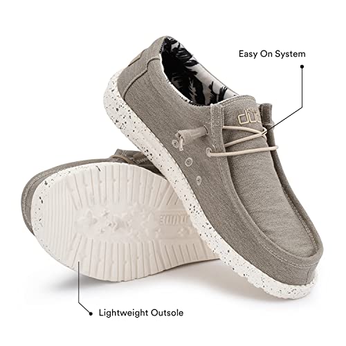 Hey Dude Men's Wally Stretch Beige Size 11 | Men’s Shoes | Men's Lace Up Loafers | Comfortable & Light-Weight #TOP4