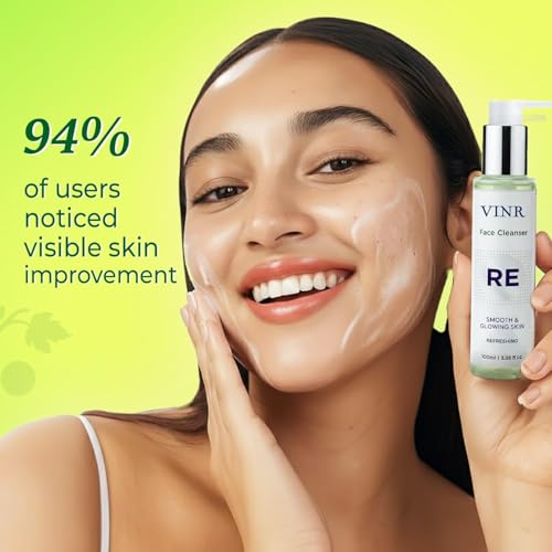 Image of VINR Refreshing Face wash with 5% Niacinamide & 0.5% Hyaluronic Acid | Gentle Cleanser for Wrinkles & Dull Skin | Infused With Vitis Vinifera| Anti Aging For Men & Women | 300ml (Pack of 3)