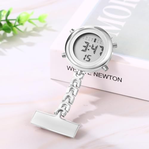 Image of Lancardo Pin on Electronic Watch: HD Digital Display Multi-Function Day Calendar Alarm Stopwatch for Nurses Doctors Hikers Chefs Climbers