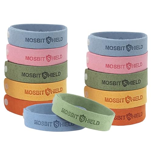 HUHUDAY Pulsera Antimosquitos Repelentes de Mosquitos 12 Unidades Protección Natural contra Insectos, Apta para niños adultos, Pulseras Repelente de Mosquitos para Interiores y Exteriores