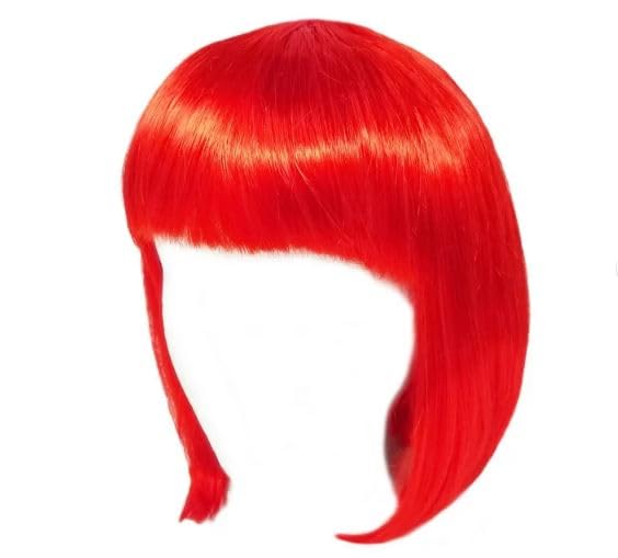 Red Short Blunt Bobbed Glam Wig for Women Halloween Cosplay Party- 1PC-image-30