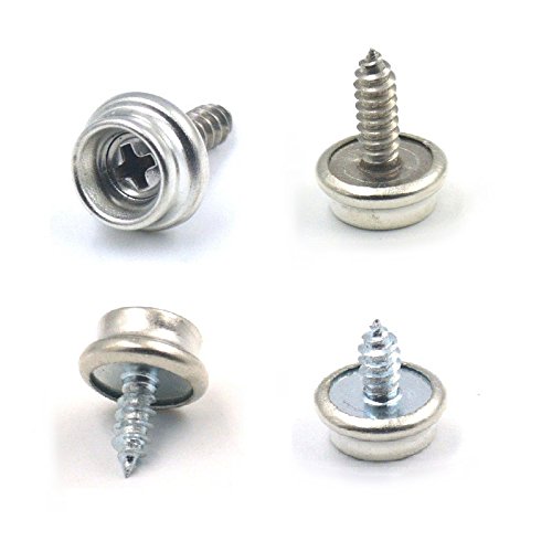 100 Pcs 5/8" 15mm9 Screw Stud Stainless Sockets Snap Fasteners Canopies Marine Canvas