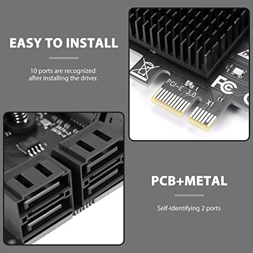 Tarjeta de expansión PCIe X1 a SATA 3.0 controlador de discos SSD con convertidor SATA3 de 6Gbps 3