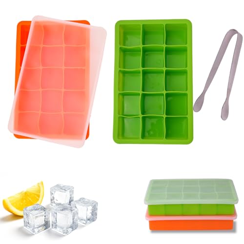 2 Pack de Bandejas de Hielo de Silicona con Tapa miniatura 1