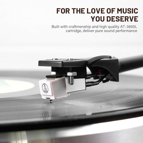 Image of FEKTIK Vinyl Record Player with Magnetic Cartridge,High Fidelity Belt Drive Turntable with Built-in Speakers, Bluetooth Playback and Aux-in Functionality, Auto Off
