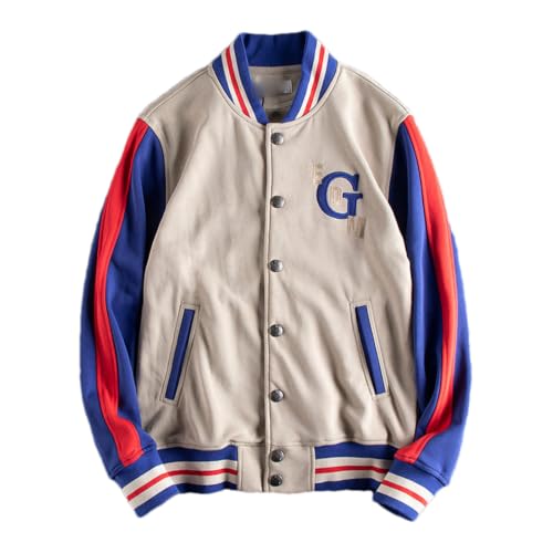 Chaqueta de rizo francés con botones a presión con un diseño de bloques de color
