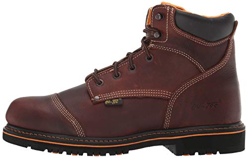 Bota de trabalho confortável masculina Ad Tec de couro trançado de 15 cm com bico macio
