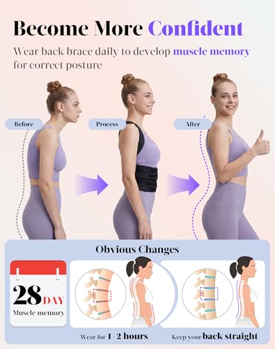 Image of Posture Corrector for Women and Men, Full Back Support Brace, Black, Small | Adjustable Shoulder Brace, Armpit-Friendly, Breathable Mesh, Relief for Upper and Lower Back, Neck Pain, Fits Under Clothing