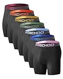 Easechoo Men's Underwear,Rayon Made from Bamboo Men Boxer Briefs,Ultra Soft,Breathable,No Riding Up Leg,7 Pack (US, Alpha, Large, Regular, Regular, ColorBlack)