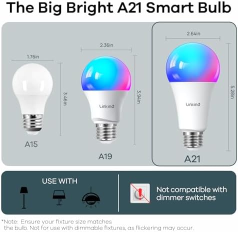 Linkind Matter Smart Light Bulbs, Work with Apple Home, Alexa, Siri, Google - 1