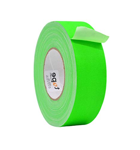 Image of WOD GTC12 Gaffer Tape, Fluorescent Green Low Gloss Finish Film, 2 in. x 60 ft. (Pack of 24) Residue Free, Non Reflective Cloth Fabric, Secure Cords, Water Resistant, Photography, Filming Backdrop