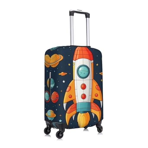 Travel Luggage Cover Anti-Scratch Suitcase Cover Protector Elastic Thicken Luggage Protector Washable Baggage Covers rocket clipart space ship Suitcase Sleeve Fit 18-32 Inch Luggage Large3