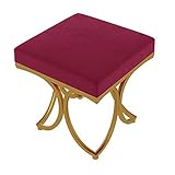  AZICYN Pouf Repose-Pieds Repose-Pieds Pouf Porte Tabourets À Chaussures Reste Siège Dressing Canapé Tabouret Petit Repose-Pieds Carré Cadre en Fer Forgé, 10 Couleurs (Couleur : Gris, Tail