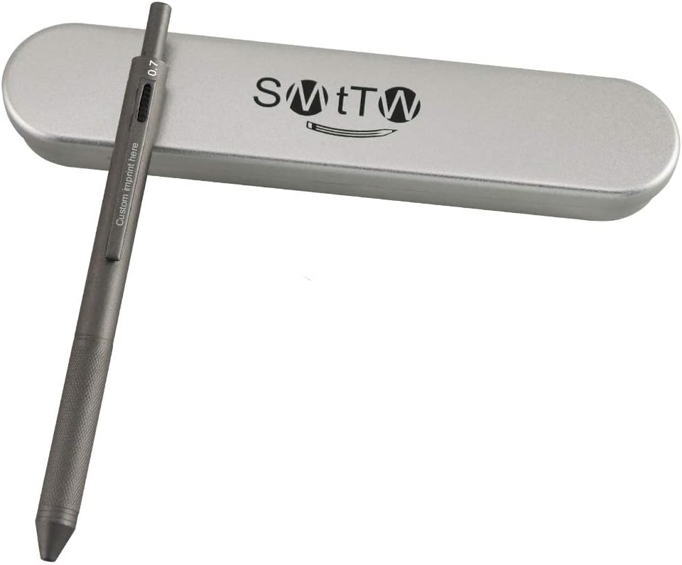 smttw Personalized 4-in-1 Ballpoint Pen With Pencils Customize Multicolor Pen,Ballpoint Pen,Pen Stylus-Personalize and Customize Gifts-Grey