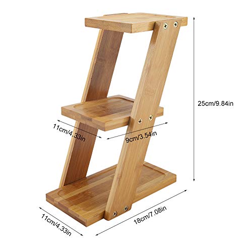 SOONHUA Mini Bamboo Plant Flower Stand,3-Tier Plant Display Ladder Shelf Flower Pot Storage Rack Display Shelving Unit Holder for Indoor and Outdoor Use Decor