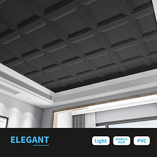 Image of Art3d 24-Pack PVC Waterproof Drop Ceiling Tiles, 2 x 2 ft, Square, White