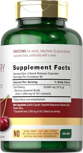 image for Carlyle Tart Cherry Capsules | 10,500mg | 200 Pills | Max Potency | No