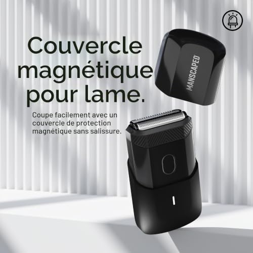 MANSCAPED® The Handyman™ Rasoir Compact pour le Visage – Rasoir Électrique sans Fil pour Homme Format Voyage avec Batterie USB-C Rechargeable, Niveleur pour Poils Longs & Lames à Grille Étanches – vue 5