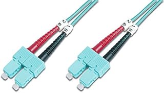 DIGITUS FO patch cable OM3-1 m SC to SC fiber optic cable - LSZH - Duplex Multimode 50/125µ - 10 GBit/s - Turquoise