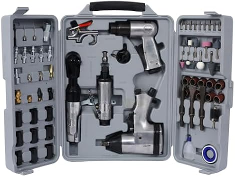 71-Piece Air Tool and Accessories Kit with Impact Wrench, Air Ratchet, Die Grinder, Air Hammer, Hose Fittings, and Storage Case
