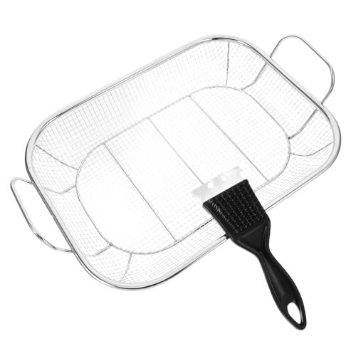 FUNOMOCYA BBQ Rolling Grill Basket Stainless Grill Tray Camping Cookware Portable Accessory