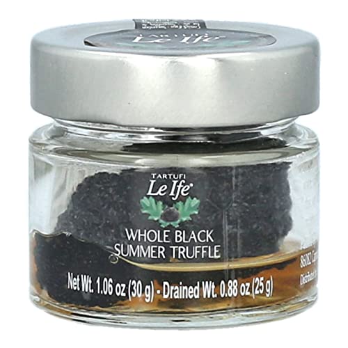 Le Ife Authentic Whole Black Summer Truffles - Premium Italian Truffle Garnish, (25g)