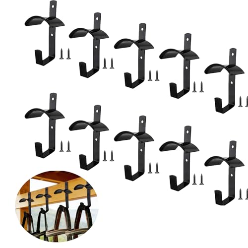 HDYEGY 10Pcs Horse Bridle Rack Heavy Duty Wall Mounted Bridle Holder Bridle Hook with Screws for Horse Barn Tack Room