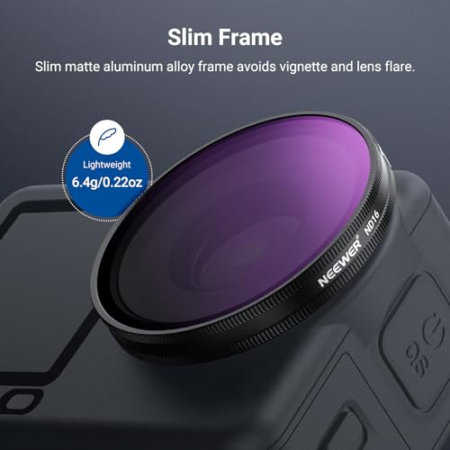 Image of NEEWER CPL + ND Filter Set Compatible with DJI Osmo Action 6 Only, 4 Pack ND8 /16 /32 Adjustable Circular Polarizing, Lens Polarizer, Screw On Multicoated Action Camera Photography Accessories, FL-B100