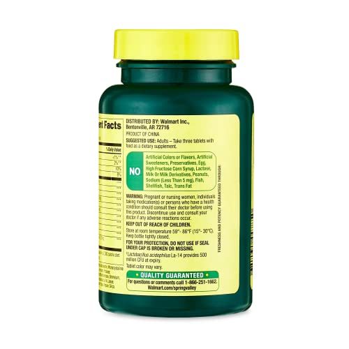 Spring Valley Probiotic Multi Enzyme Digestive Formula 200Ct Tablets, With Acidophilus For Gut Health, Set With Fusion Shop Store Week Case (1) (Pack Of 1) #TOP7
