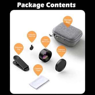 75mm Macro Lens for iPhone, Pixel, Samsung Galaxy, OnePlus, Huawei, and Other Phones, Phone Camera Lens Macro Lens Attachment for iPhone, Universal Clip Included