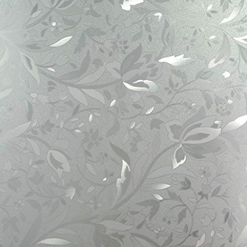 PROTINT WINDOWS Floral Glass Privacy Window Film Series 5, Self Static Adhesive Cling, 35.5 inches by 24 inches